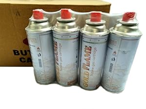 Gold Flame Butane Gas Canister Pack of 4 : Amazon.in: Home & Kitchen
